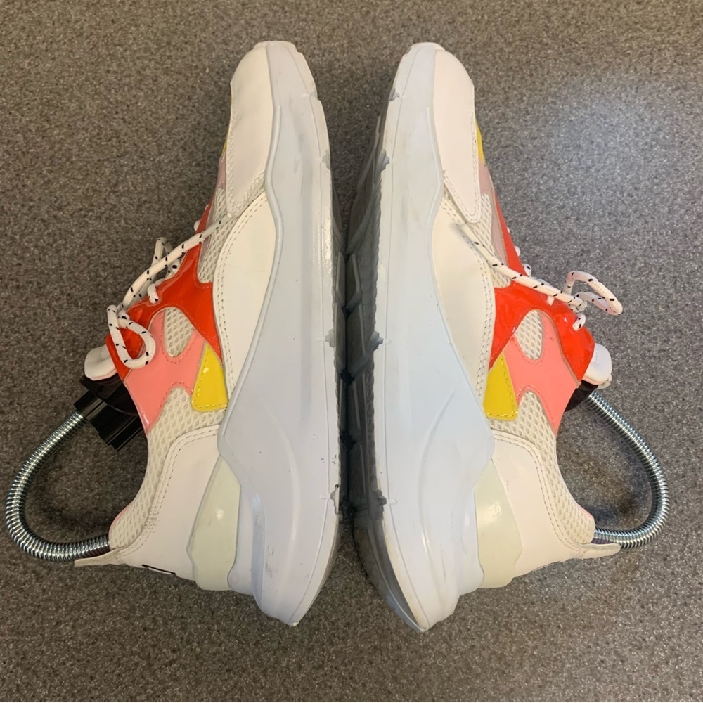 D.A.T.E. sneakers white pink red yellow color-block design Women’s Size 8 - Picture 4 of 8